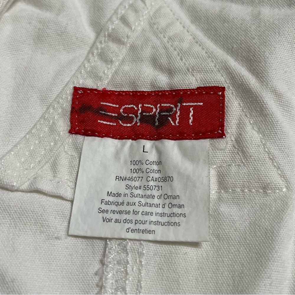 Esprit White Cotton Denim Overalls Y2k Country Co… - image 7